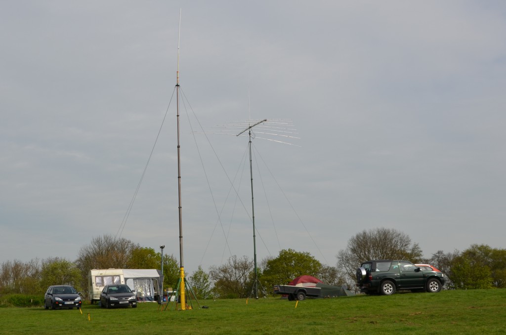 The field weekend setup near the bunker's original tower site