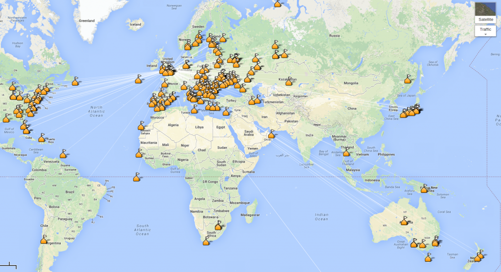 Map of some of the stations worked